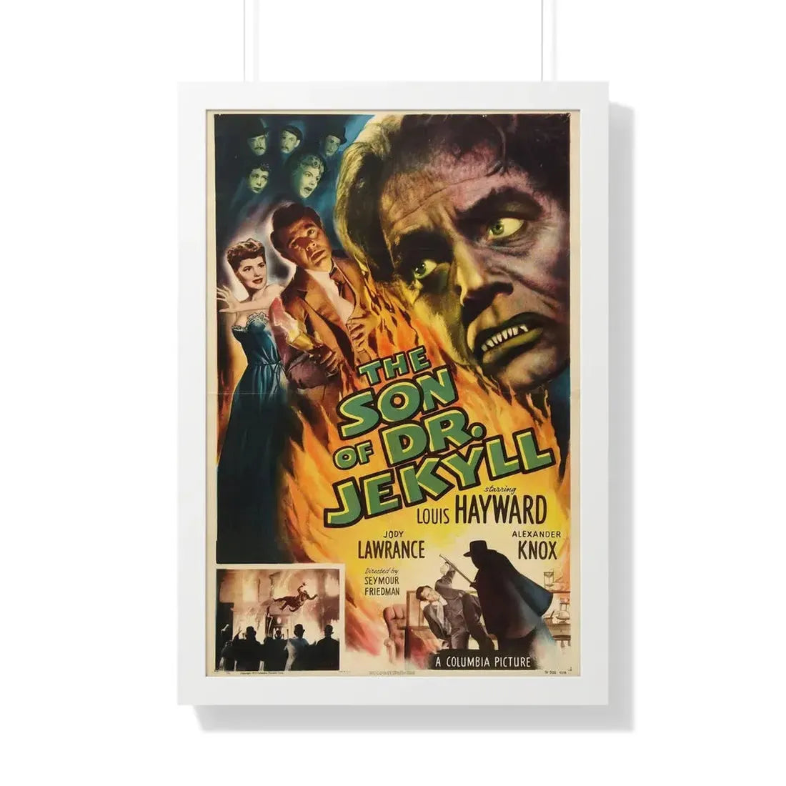 THE SON OF DR JEKYLL 1951 - Framed Movie Poster 20" x 30" White - The Sticker Space