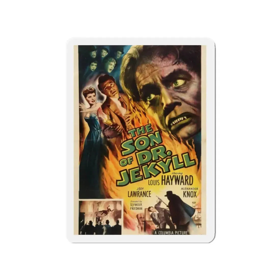 THE SON OF DR JEKYLL 1951 Movie Poster - Refrigerator Magnet 2 Inch - The Sticker Space
