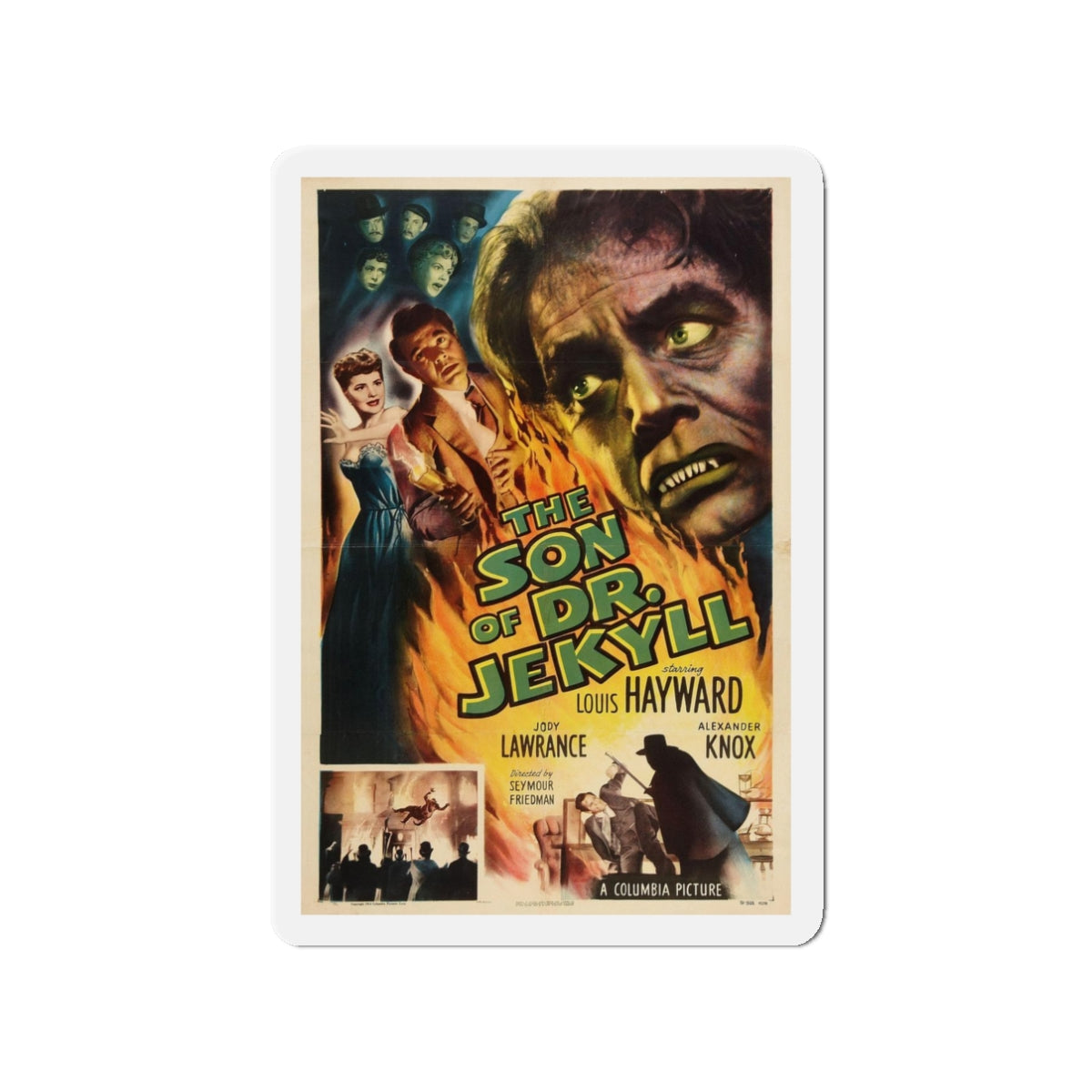 THE SON OF DR JEKYLL 1951 Movie Poster - Refrigerator Magnet-3 Inch-The Sticker Space