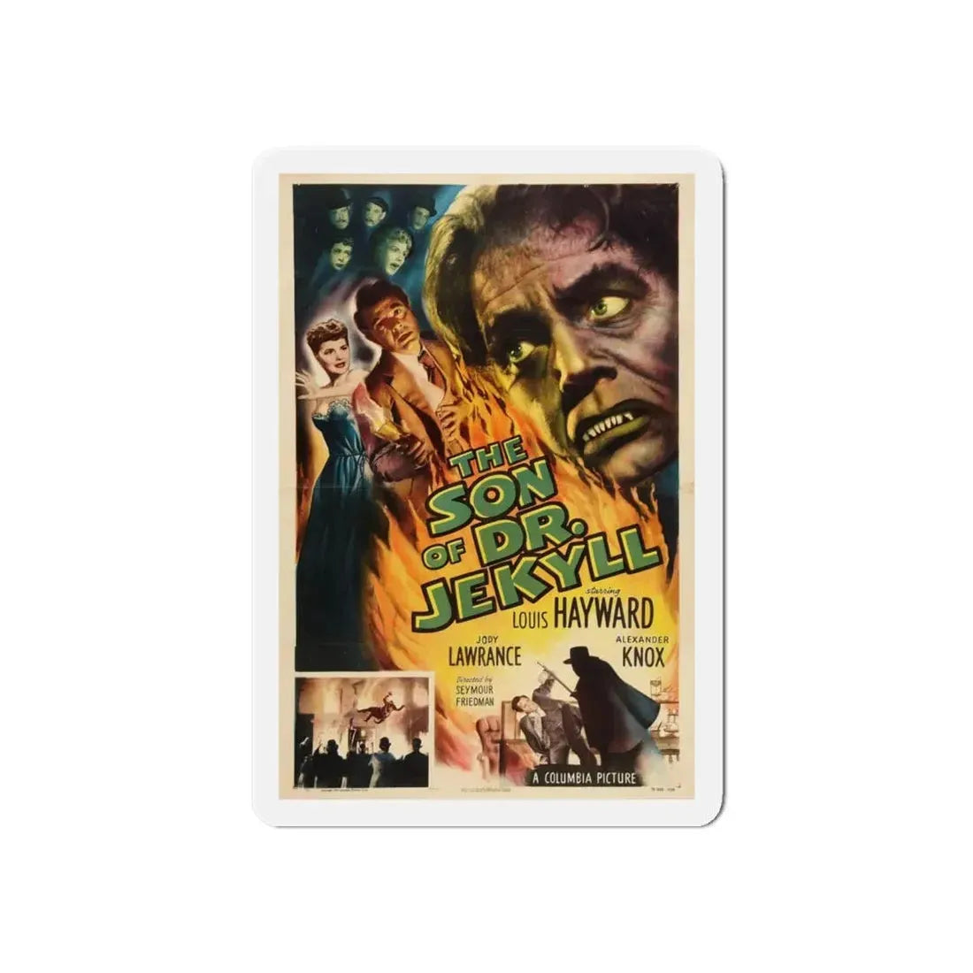 THE SON OF DR JEKYLL 1951 Movie Poster - Refrigerator Magnet 6 Inch - The Sticker Space