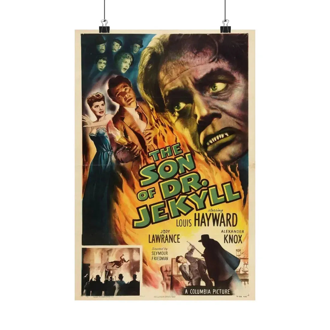 THE SON OF DR JEKYLL 1951 - Paper Movie Poster 12″ x 18″ Matte - The Sticker Space