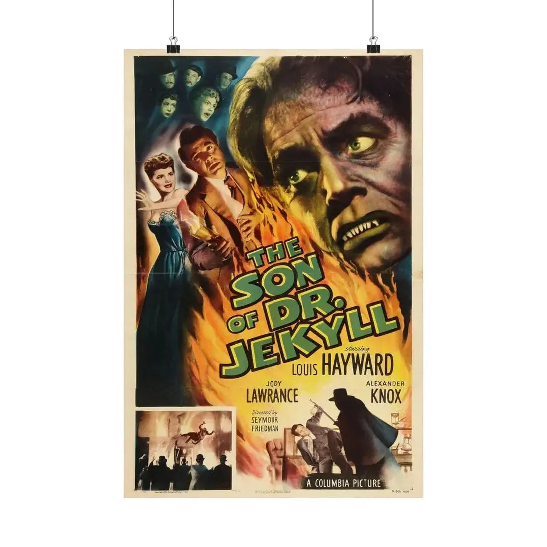THE SON OF DR JEKYLL 1951 - Paper Movie Poster 16″ x 24″ Matte - The Sticker Space