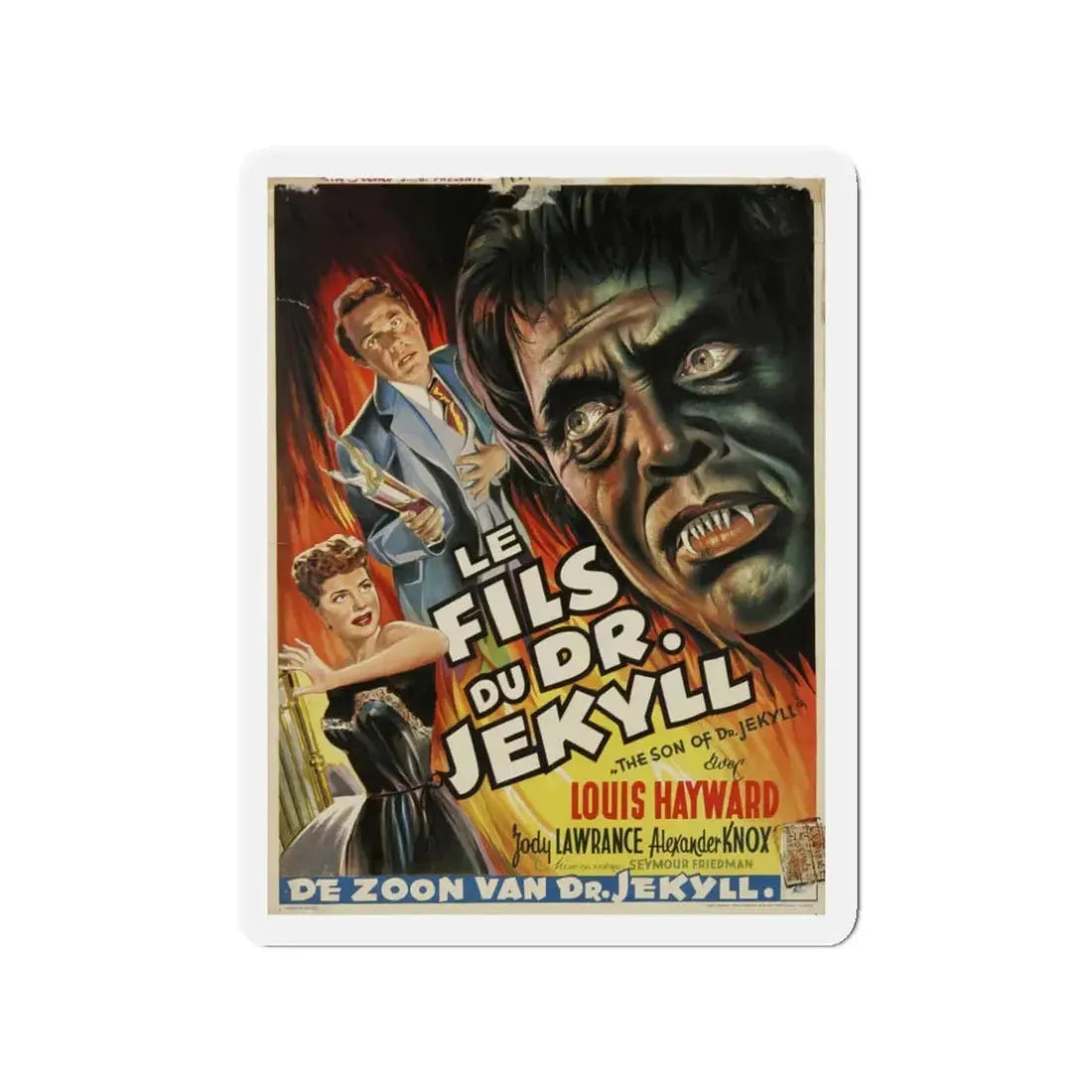 THE SON OF DR JEKYLL (BELGIAN) 1951 Movie Poster - Refrigerator Magnet 3 Inch - The Sticker Space