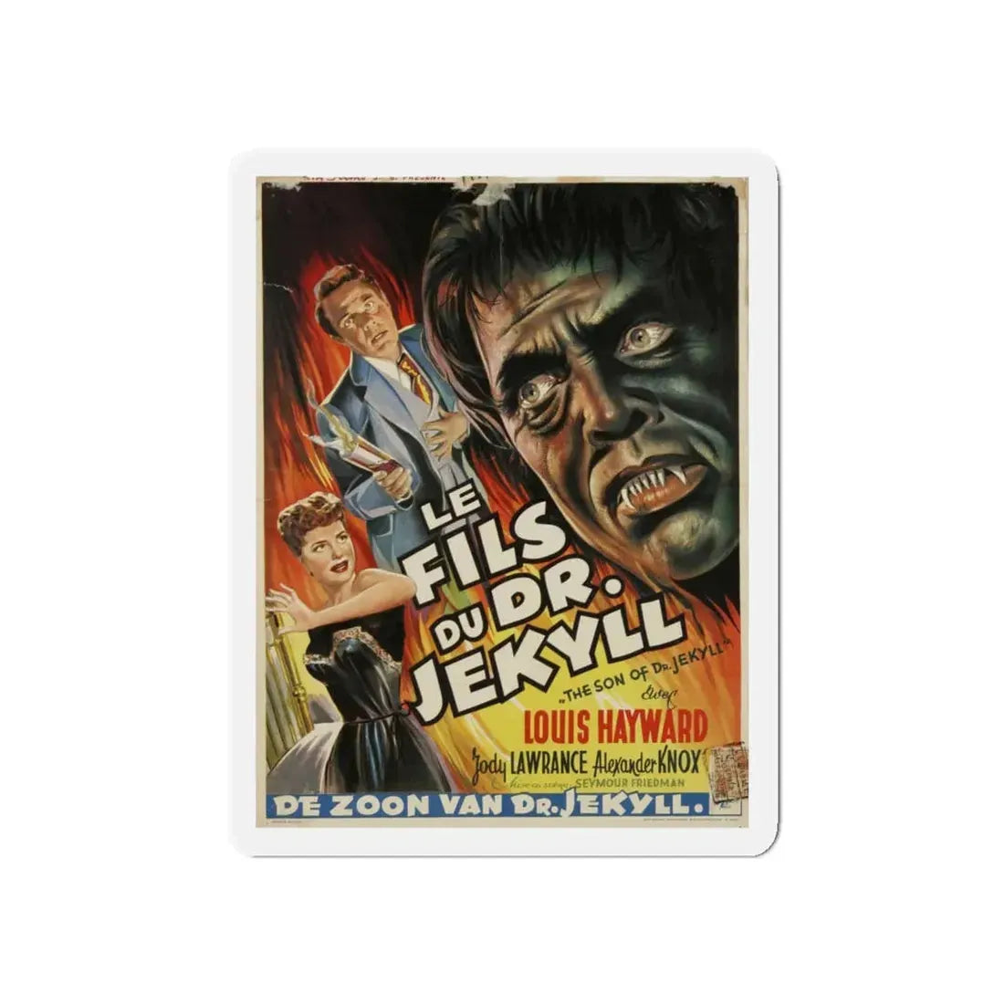 THE SON OF DR JEKYLL (BELGIAN) 1951 Movie Poster - Refrigerator Magnet 5 Inch - The Sticker Space