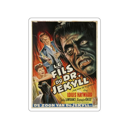 THE SON OF DR JEKYLL (BELGIAN) 1951 Movie Poster STICKER Vinyl Die-Cut Decal 3 Inch - The Sticker Space