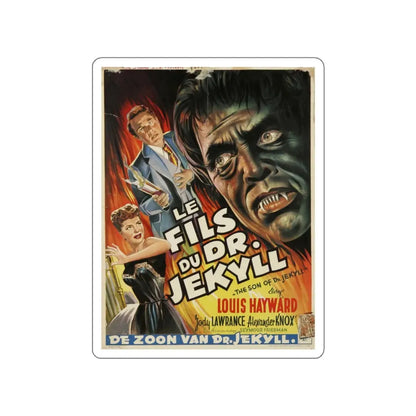 THE SON OF DR JEKYLL (BELGIAN) 1951 Movie Poster STICKER Vinyl Die-Cut Decal 6 Inch - The Sticker Space