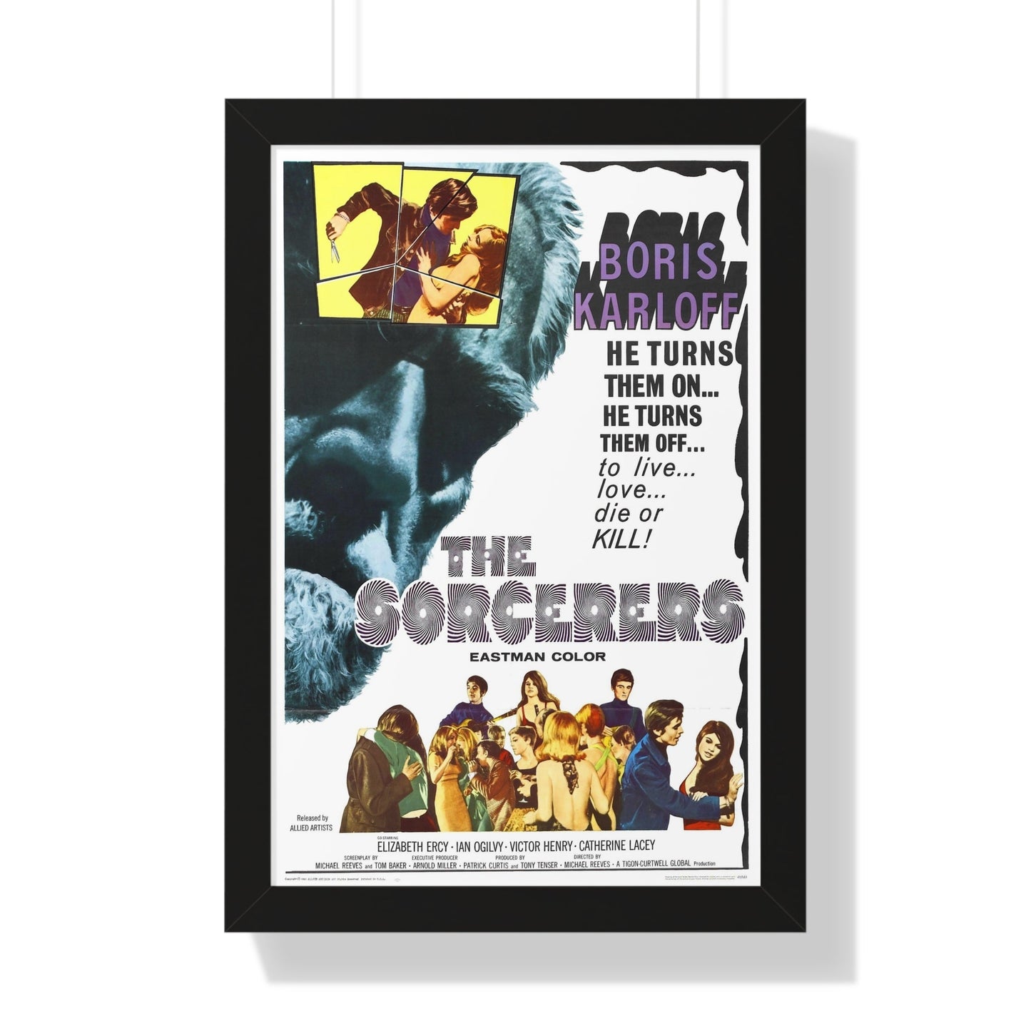 THE SORCERERS 1967 - Framed Movie Poster-16″ x 24″-The Sticker Space