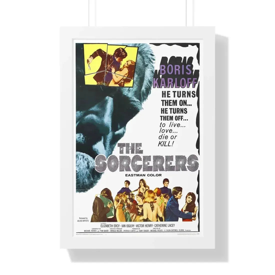 THE SORCERERS 1967 - Framed Movie Poster 16″ x 24″ White - The Sticker Space