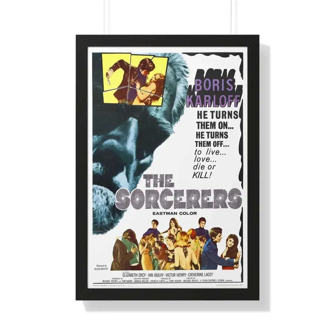 THE SORCERERS 1967 - Framed Movie Poster 20" x 30" Black - The Sticker Space