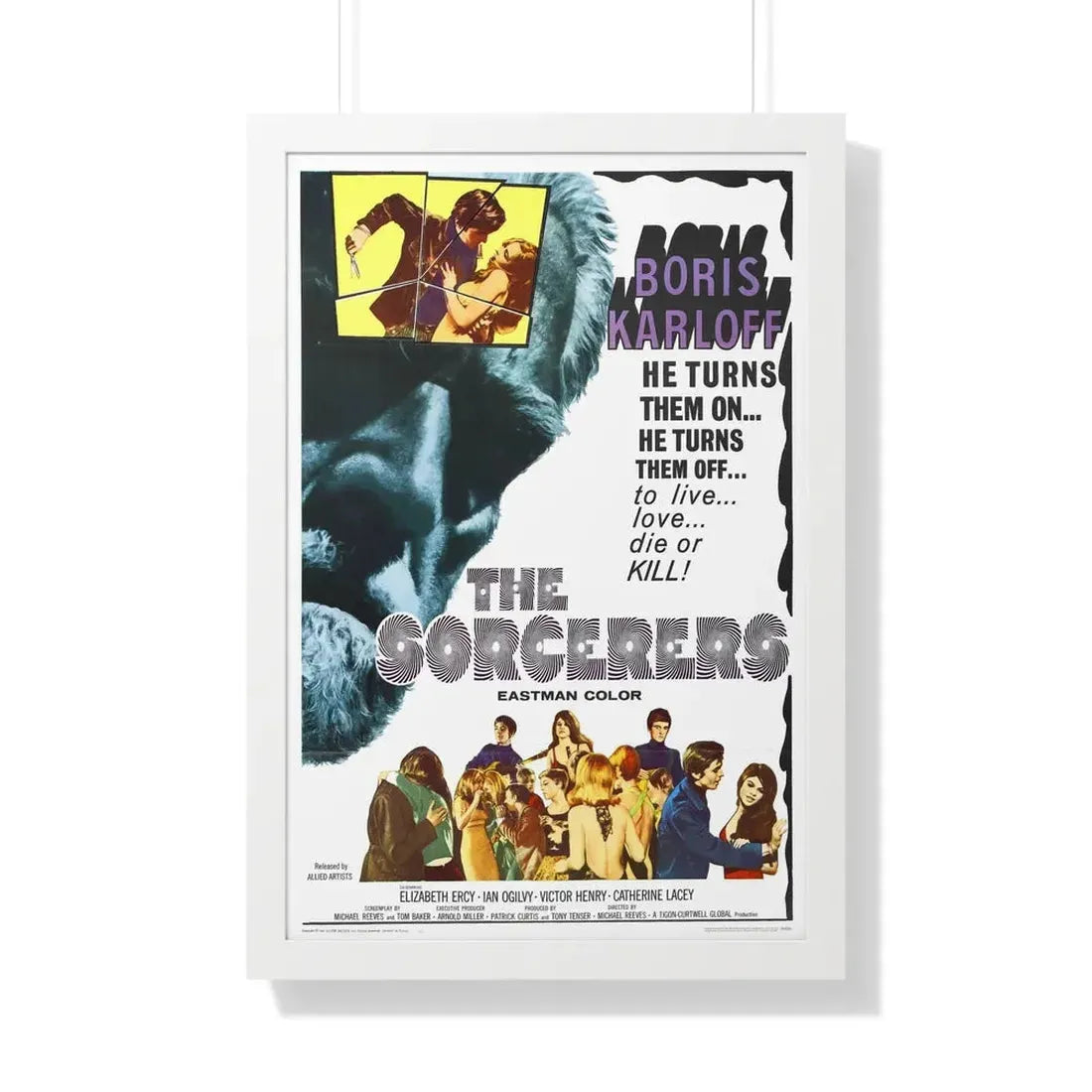 THE SORCERERS 1967 - Framed Movie Poster 20" x 30" White - The Sticker Space