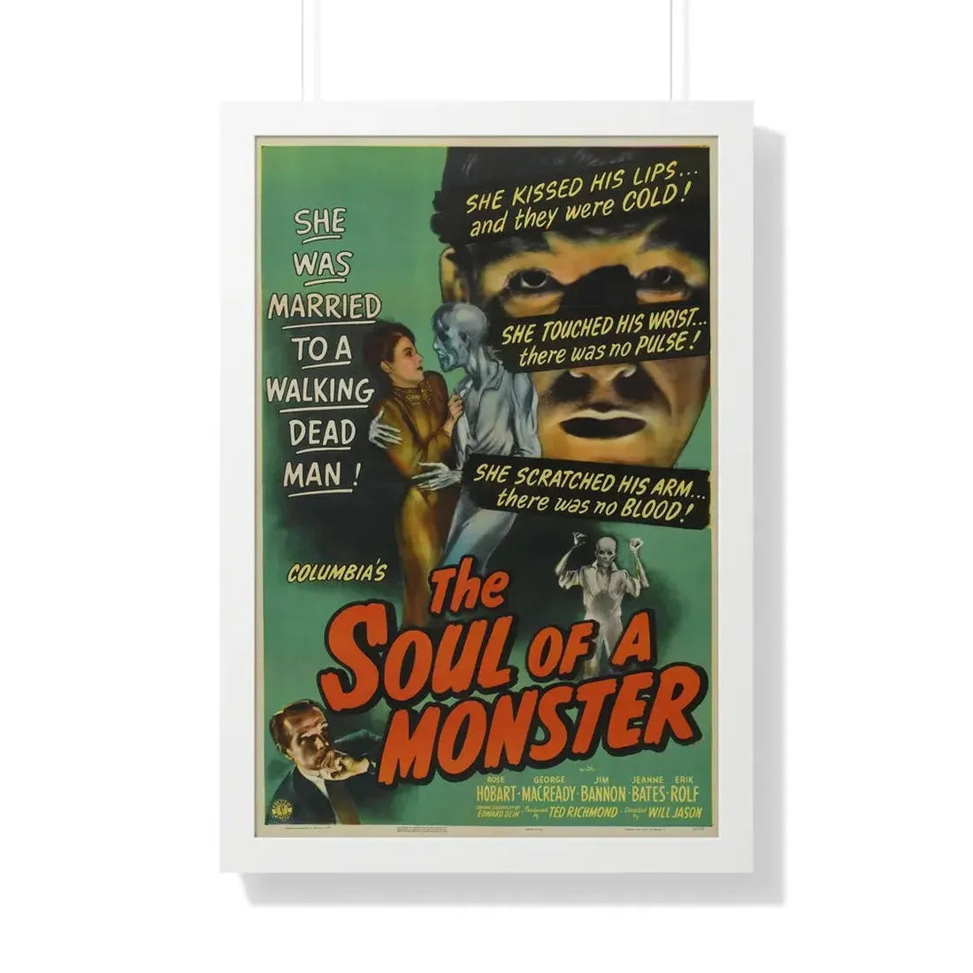 THE SOUL OF A MONSTER 1944 - Framed Movie Poster 20" x 30" White - The Sticker Space