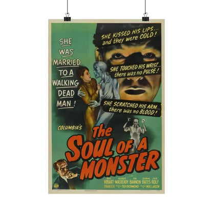 THE SOUL OF A MONSTER 1944 - Paper Movie Poster 12″ x 18″ Matte - The Sticker Space