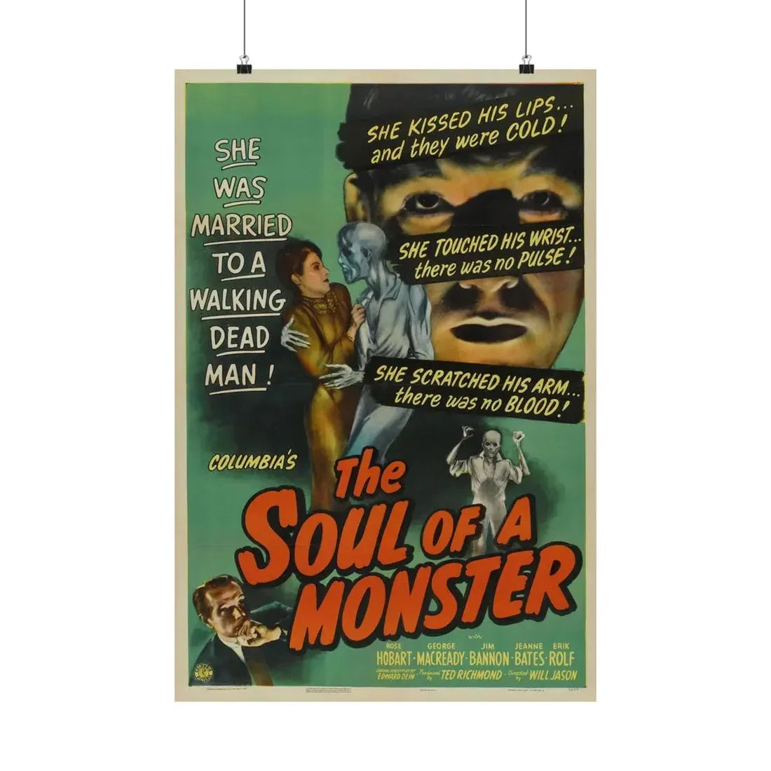 THE SOUL OF A MONSTER 1944 - Paper Movie Poster 20″ x 30″ Matte - The Sticker Space