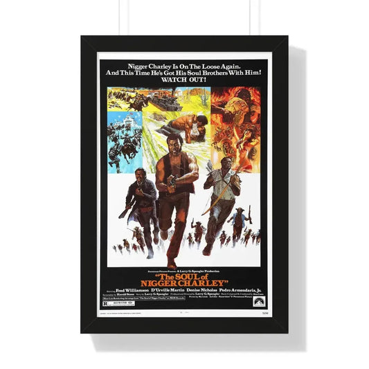 THE SOUL OF NIGGER CHARLEY 1973 - Framed Movie Poster 16″ x 24″ Black - The Sticker Space