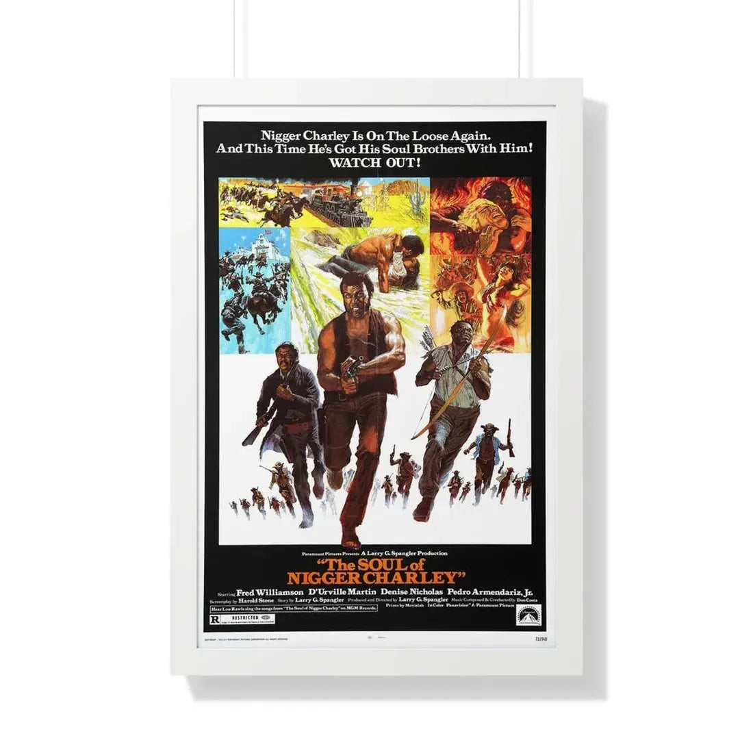 THE SOUL OF NIGGER CHARLEY 1973 - Framed Movie Poster 20" x 30" White - The Sticker Space