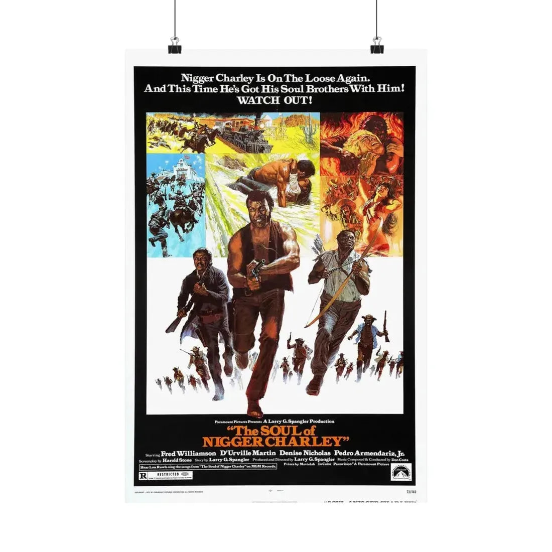 THE SOUL OF NIGGER CHARLEY 1973 - Paper Movie Poster 16″ x 24″ Matte - The Sticker Space