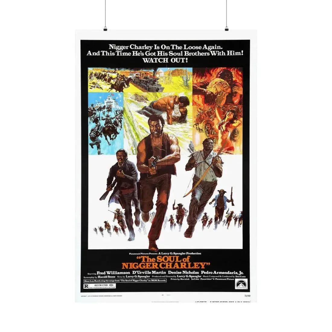 THE SOUL OF NIGGER CHARLEY 1973 - Paper Movie Poster 36" x 54" Matte - The Sticker Space