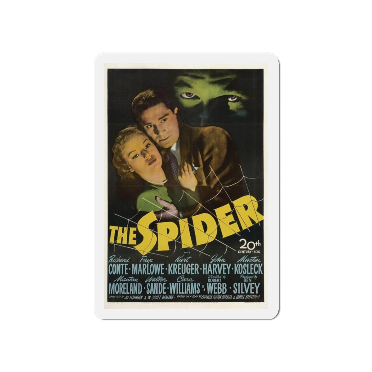 THE SPIDER 1958 Movie Poster - Refrigerator Magnet-4 Inch-Die-Cut-The Sticker Space