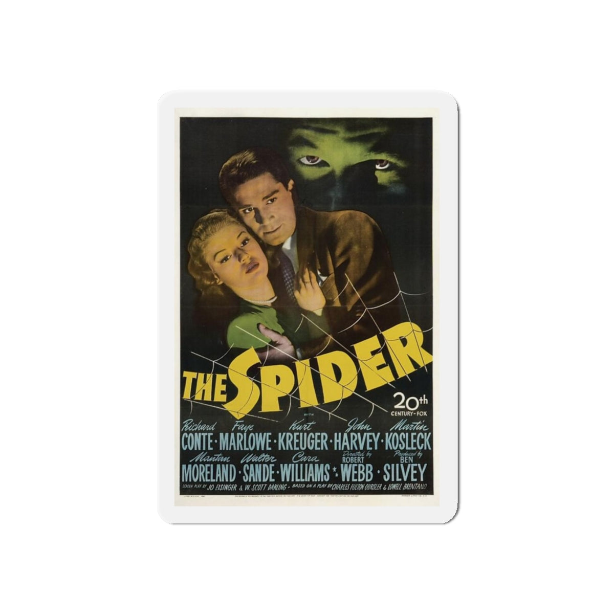 THE SPIDER 1958 Movie Poster - Refrigerator Magnet-5 Inch-Die-Cut-The Sticker Space