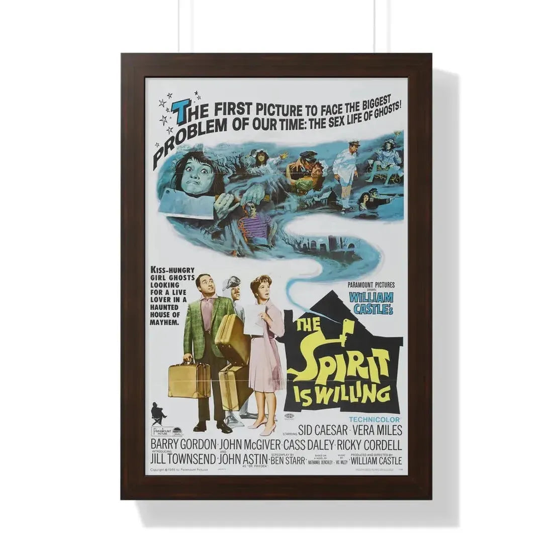 THE SPIRIT IS WILLING 1967 - Framed Movie Poster 16″ x 24″ Walnut - The Sticker Space
