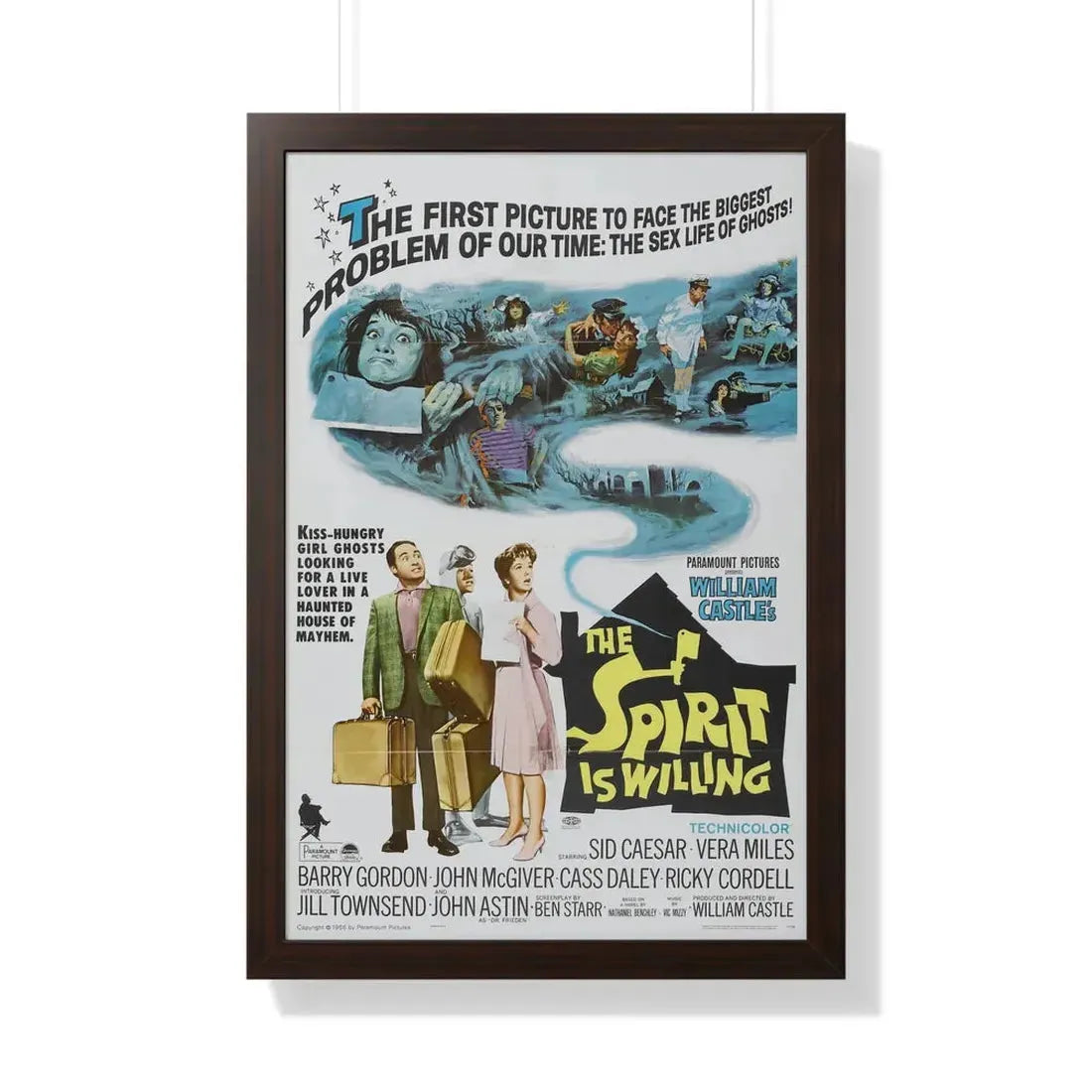 THE SPIRIT IS WILLING 1967 - Framed Movie Poster 20" x 30" Walnut - The Sticker Space