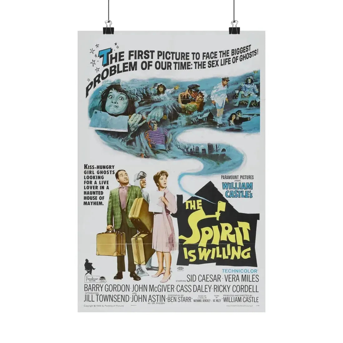 THE SPIRIT IS WILLING 1967 - Paper Movie Poster 12″ x 18″ Matte - The Sticker Space