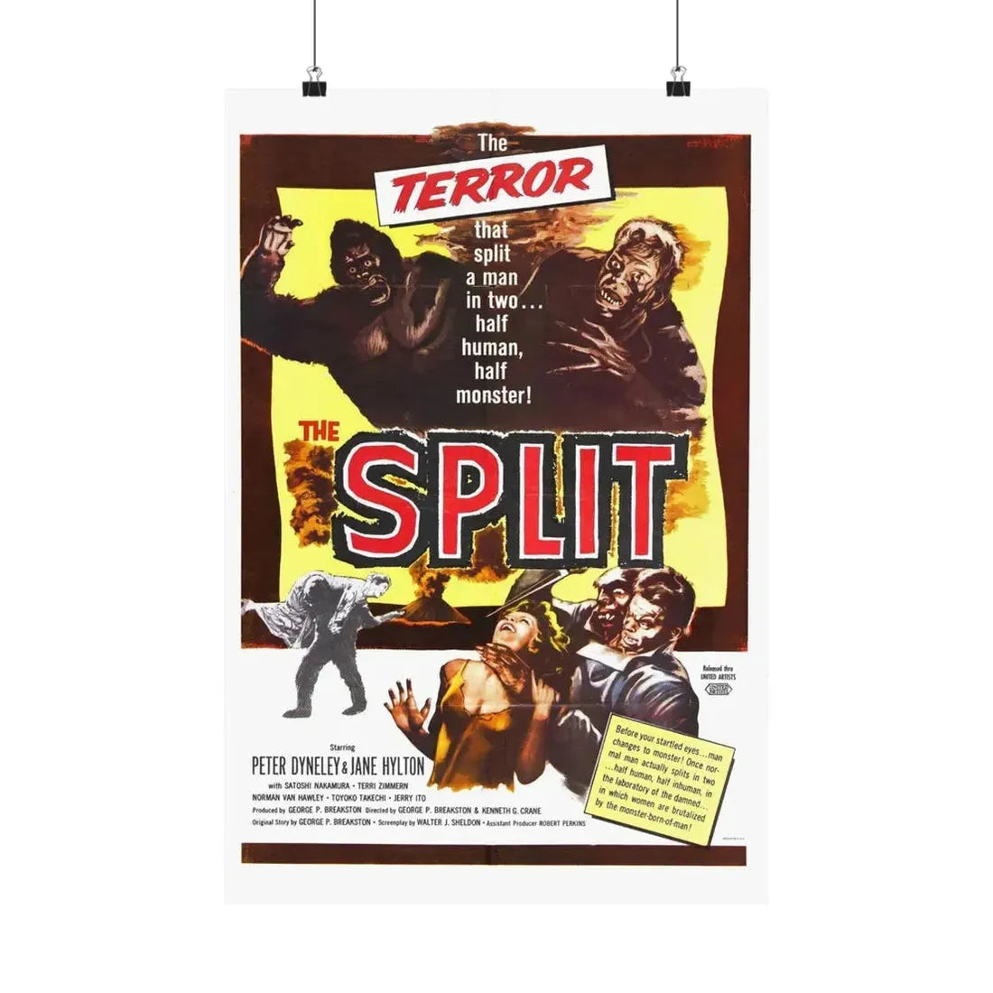 THE SPLIT (THE MANSTER) 1959 - Paper Movie Poster 16″ x 24″ Matte - The Sticker Space