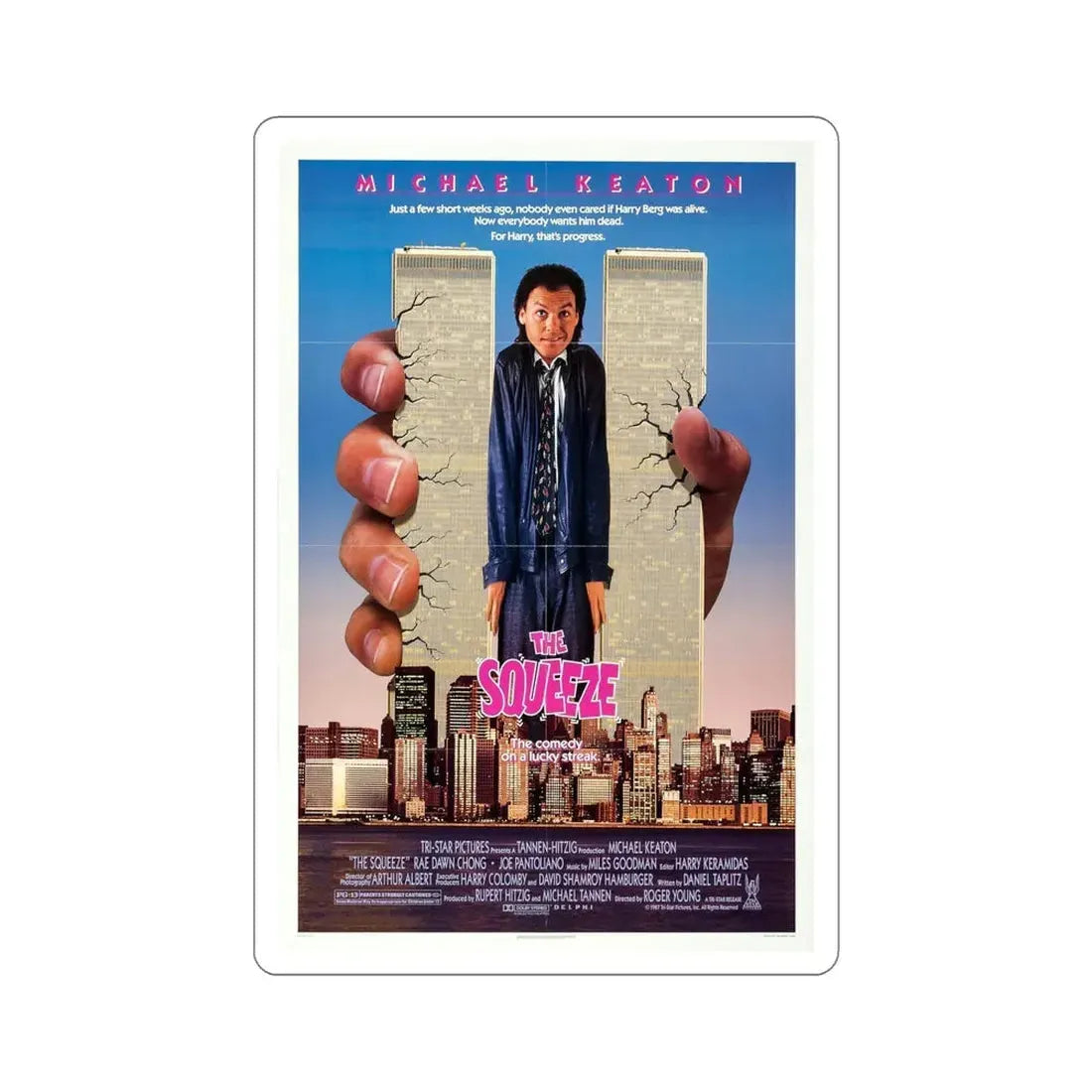 The Squeeze 1987 Movie Poster STICKER Vinyl Die-Cut Decal 6 Inch - The Sticker Space