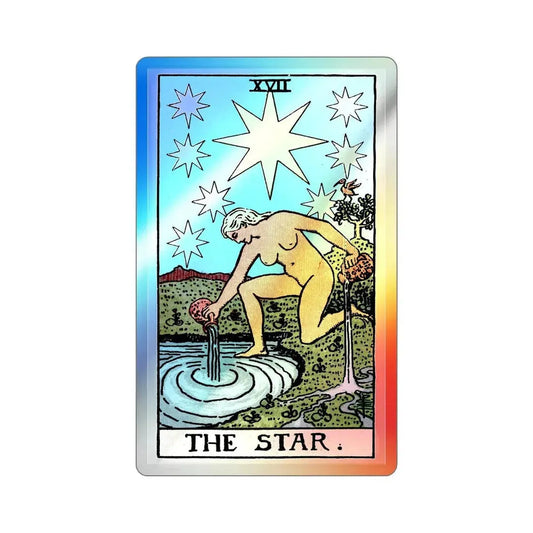 The Star (Tarot Card) Holographic STICKER Die-Cut Vinyl Decal 2 Inch Holographic - The Sticker Space