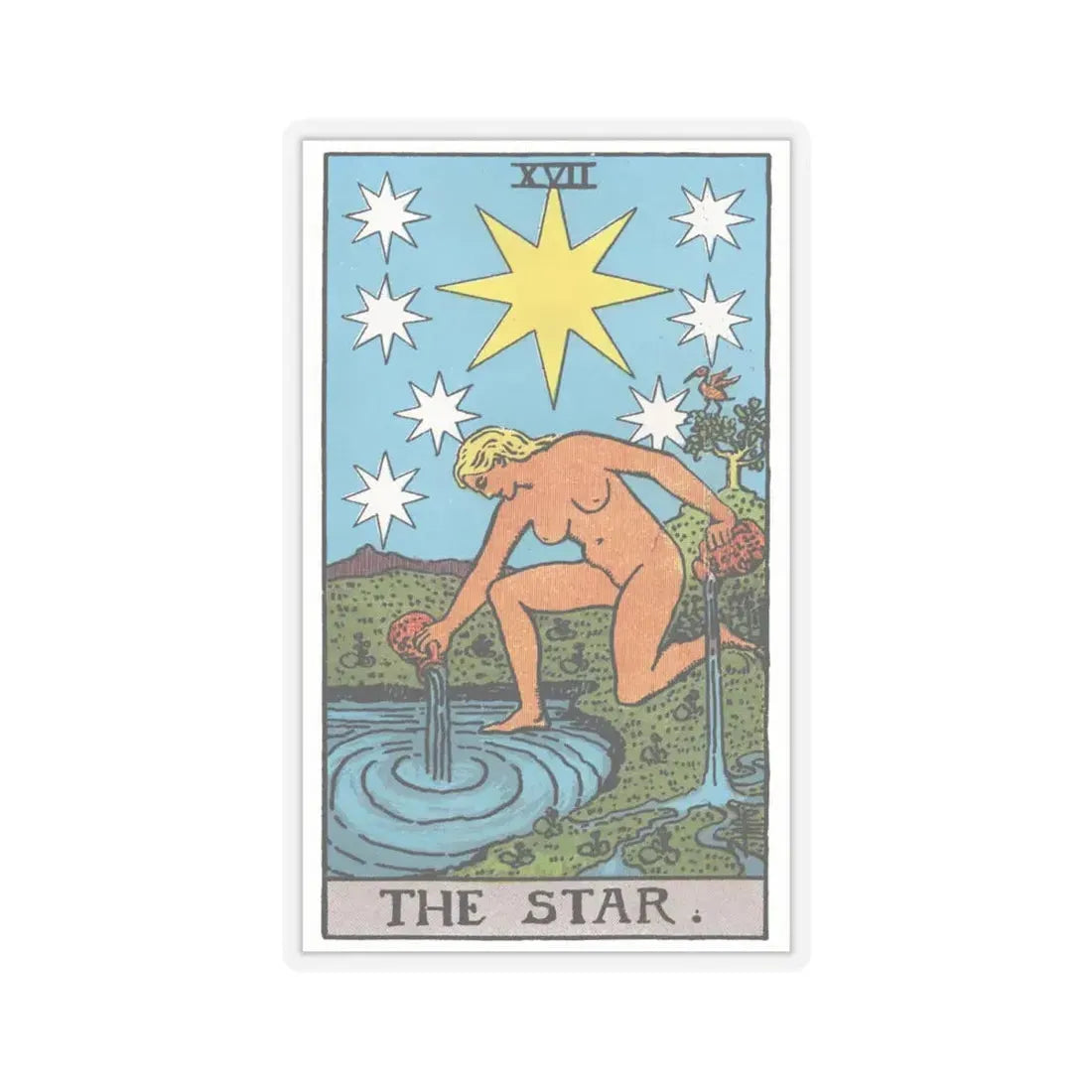 The Star (Tarot Card) STICKER Vinyl Kiss-Cut Decal 4 Inch Transparent - The Sticker Space