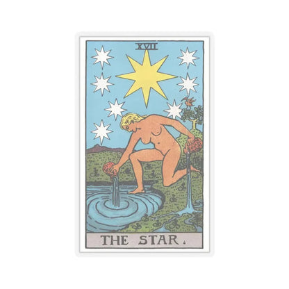 The Star (Tarot Card) STICKER Vinyl Kiss-Cut Decal 4 Inch Transparent - The Sticker Space