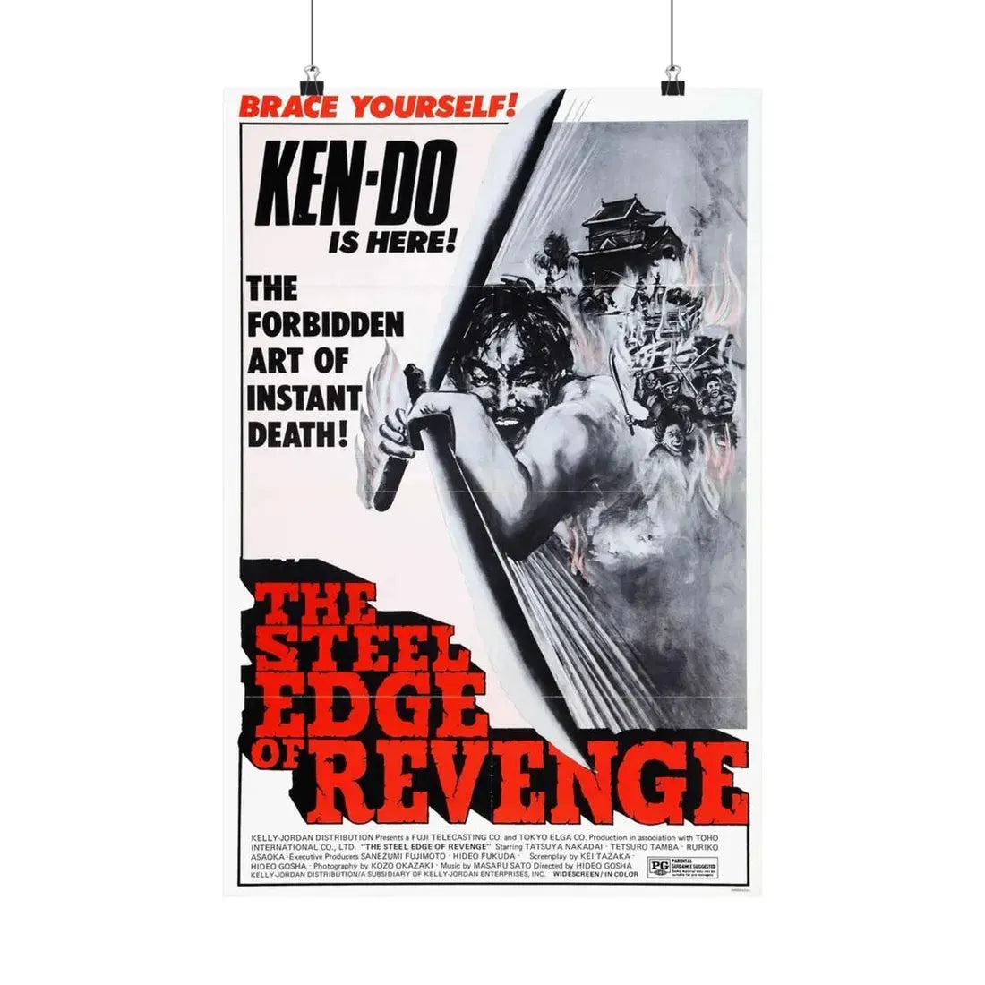 THE STEEL EDGE OF REVENGE 1969 - Paper Movie Poster 16″ x 24″ Matte - The Sticker Space