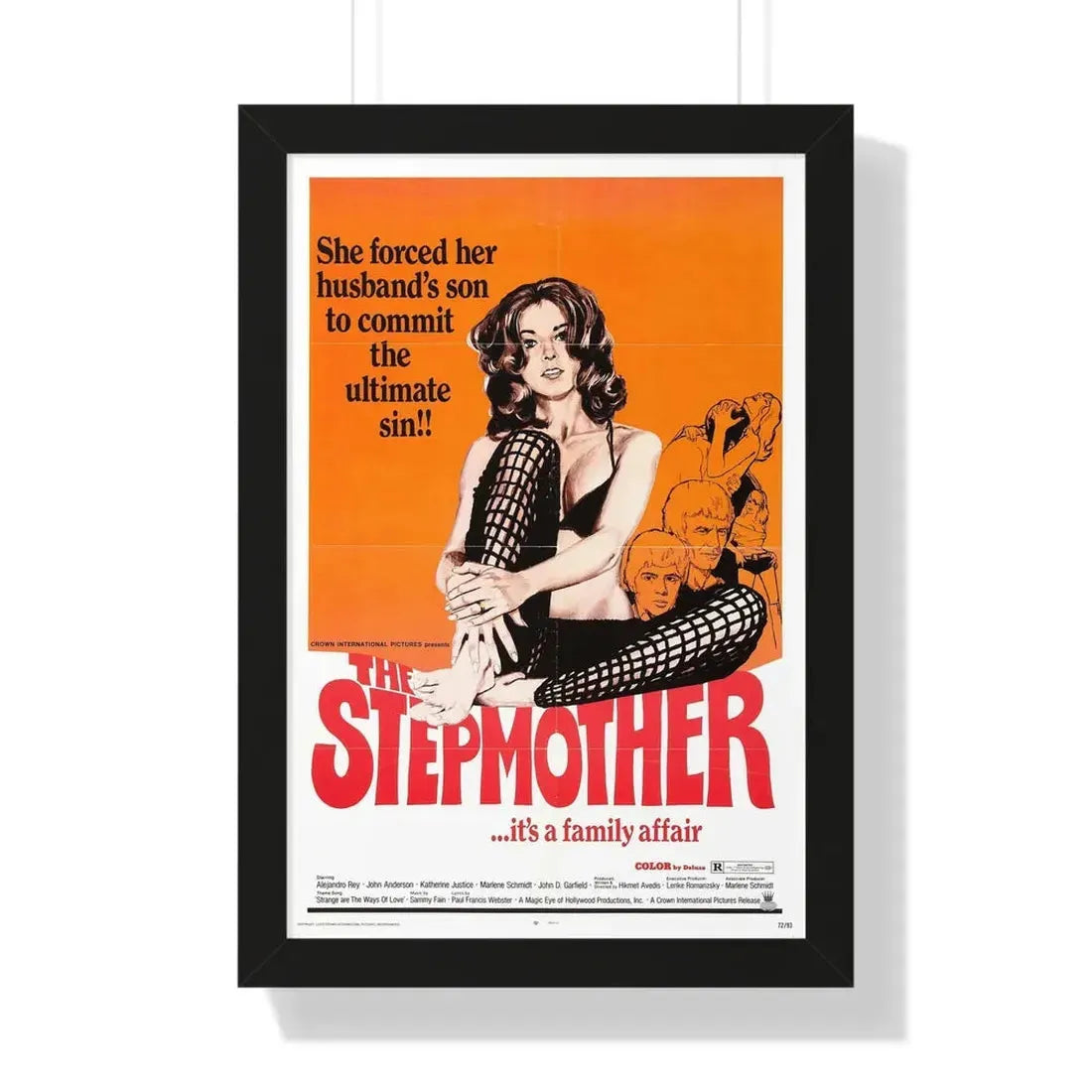 THE STEPMOTHER 1972 - Framed Movie Poster 16″ x 24″ Black - The Sticker Space
