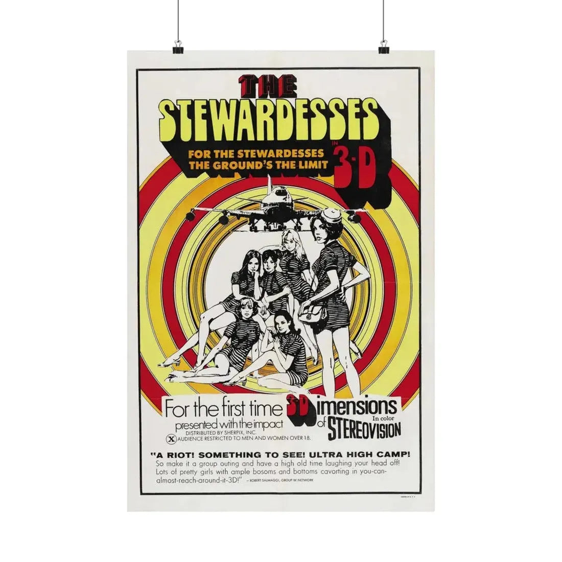 THE STEWARDESSES (IN 3-D) 1969 - Paper Movie Poster 20″ x 30″ Matte - The Sticker Space