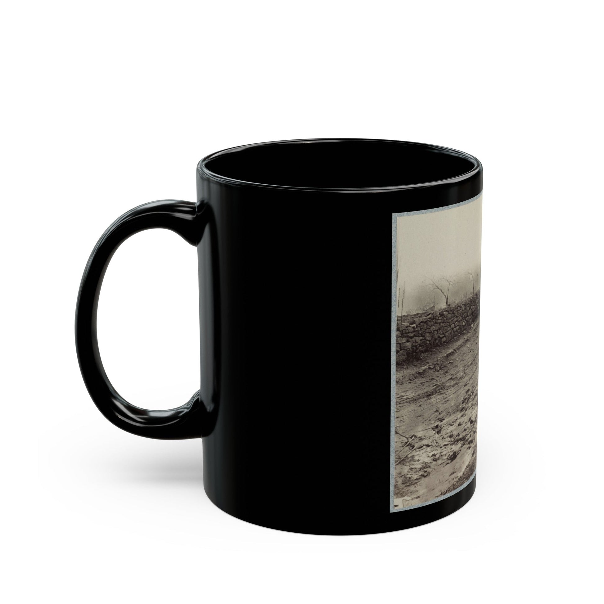 The Stone-Wall At Foot Of Marye's Heights Held By Cobb's Brigade, C.S.A., Dec. 13, 1862(2) (U.S. Civil War) Black Coffee Mug-The Sticker Space