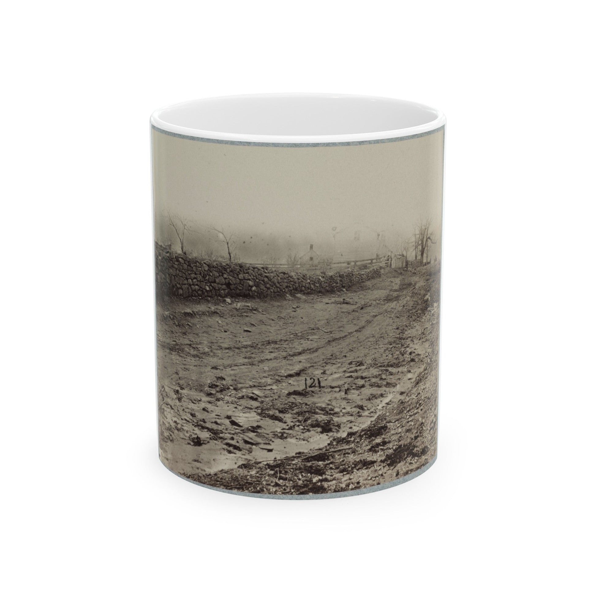 The Stone-Wall At Foot Of Marye's Heights Held By Cobb's Brigade, C.S.A., Dec. 13, 1862(2) (U.S. Civil War) White Coffee Mug-11oz-The Sticker Space