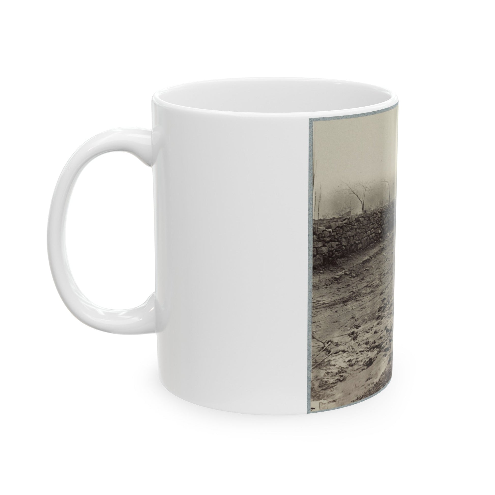 The Stone-Wall At Foot Of Marye's Heights Held By Cobb's Brigade, C.S.A., Dec. 13, 1862(2) (U.S. Civil War) White Coffee Mug-The Sticker Space