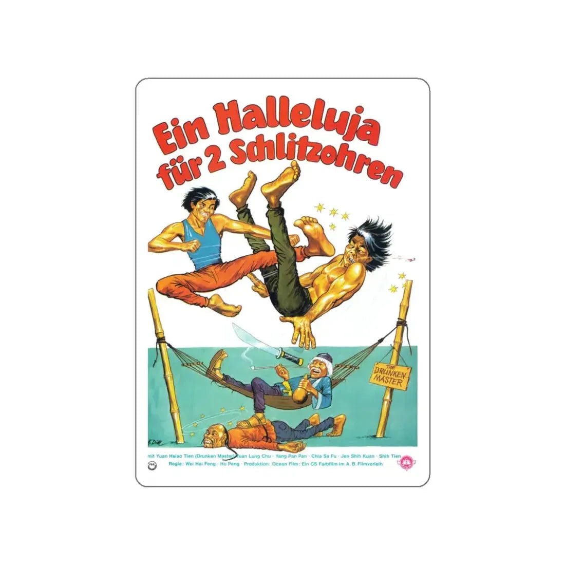 THE STORY OF DRUNKEN MASTER 1979 Movie Poster STICKER Vinyl Die-Cut Decal 6 Inch - The Sticker Space