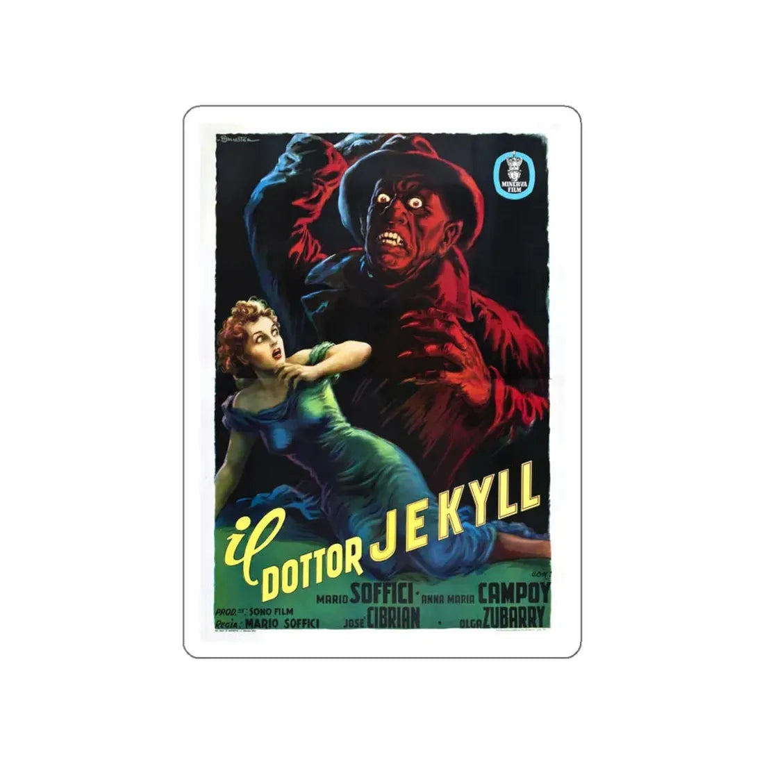 THE STRANGE CASE OF THE MAN AND THE BEAST 1951 Movie Poster STICKER Vinyl Die-Cut Decal 4 Inch - The Sticker Space