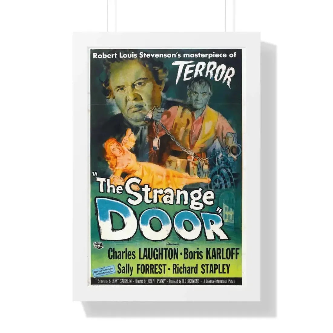 THE STRANGE DOOR 1951 - Framed Movie Poster 16″ x 24″ White - The Sticker Space
