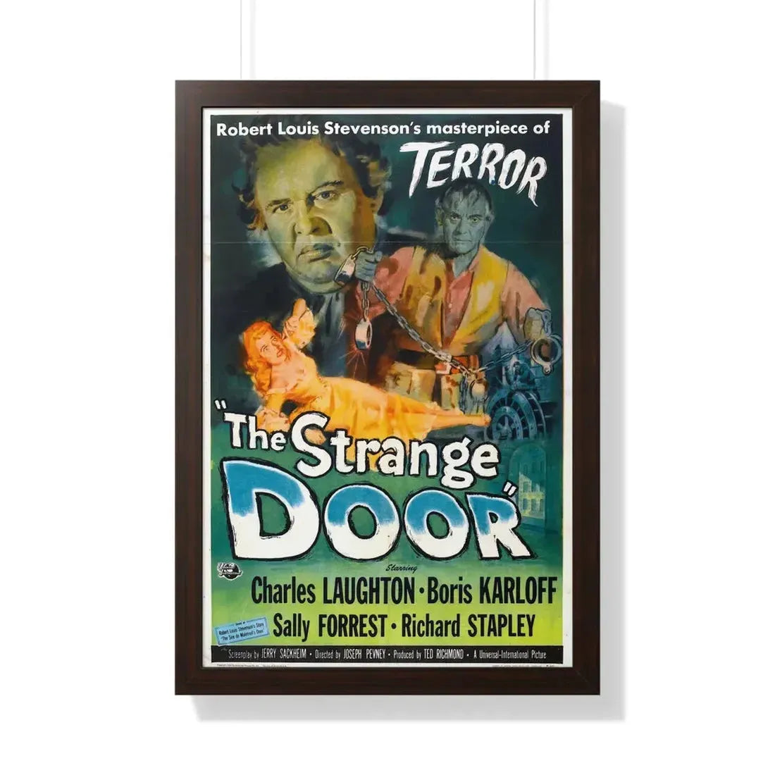 THE STRANGE DOOR 1951 - Framed Movie Poster 20" x 30" Walnut - The Sticker Space