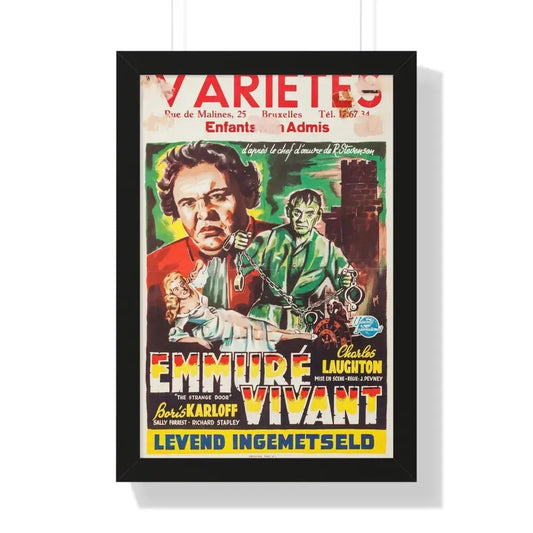 THE STRANGE DOOR (BELGIAN) 1951 - Framed Movie Poster 16″ x 24″ Black - The Sticker Space