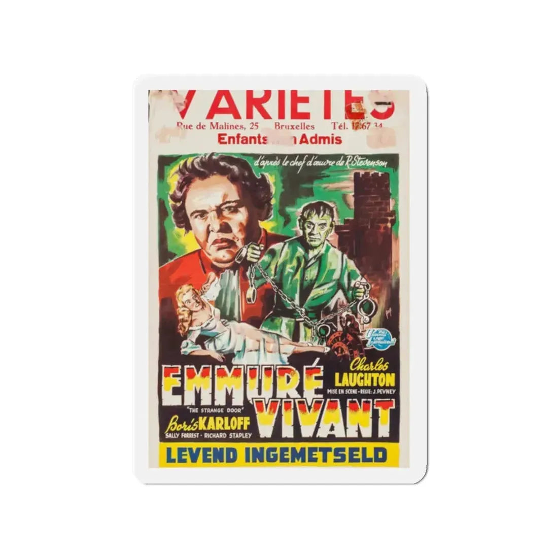 THE STRANGE DOOR (BELGIAN) 1951 Movie Poster - Refrigerator Magnet 2 Inch - The Sticker Space