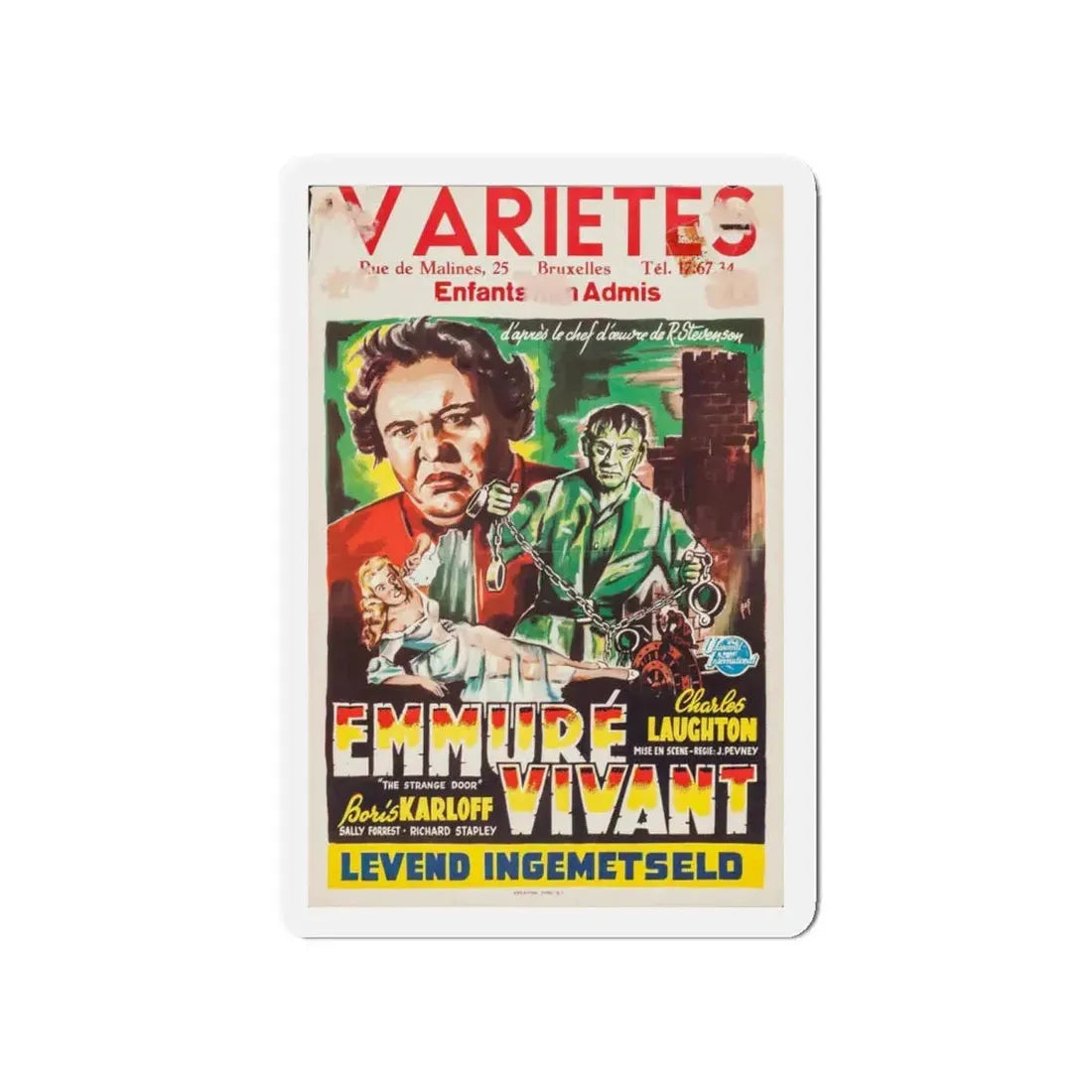 THE STRANGE DOOR (BELGIAN) 1951 Movie Poster - Refrigerator Magnet 4 Inch - The Sticker Space