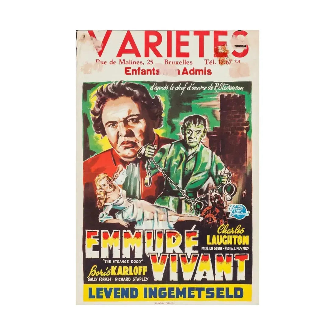 THE STRANGE DOOR (BELGIAN) 1951 - Paper Movie Poster - The Sticker Space