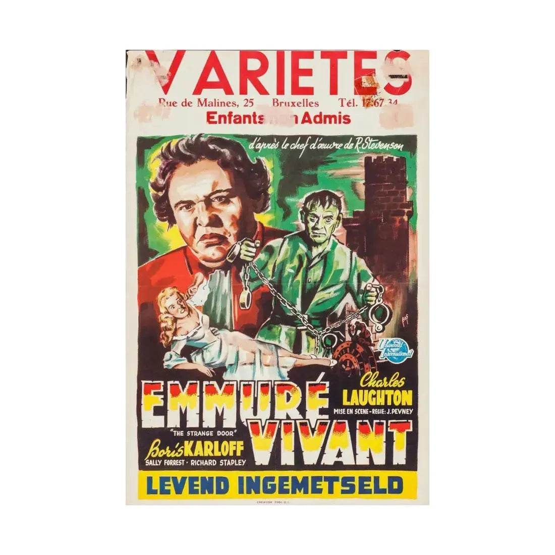 THE STRANGE DOOR (BELGIAN) 1951 - Paper Movie Poster - The Sticker Space