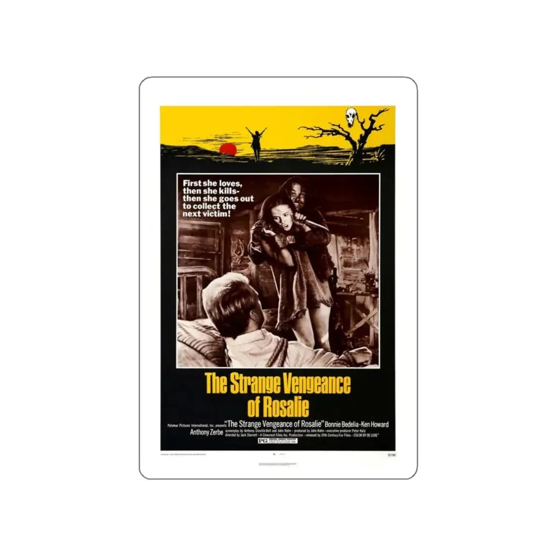 THE STRANGE VENGEANCE OF ROSALIE 1972 Movie Poster STICKER Vinyl Die-Cut Decal 3 Inch - The Sticker Space
