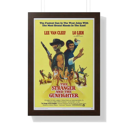 THE STRANGER AND THE GUNFIGHTER 1974 - Framed Movie Poster 16″ x 24″ Walnut - The Sticker Space