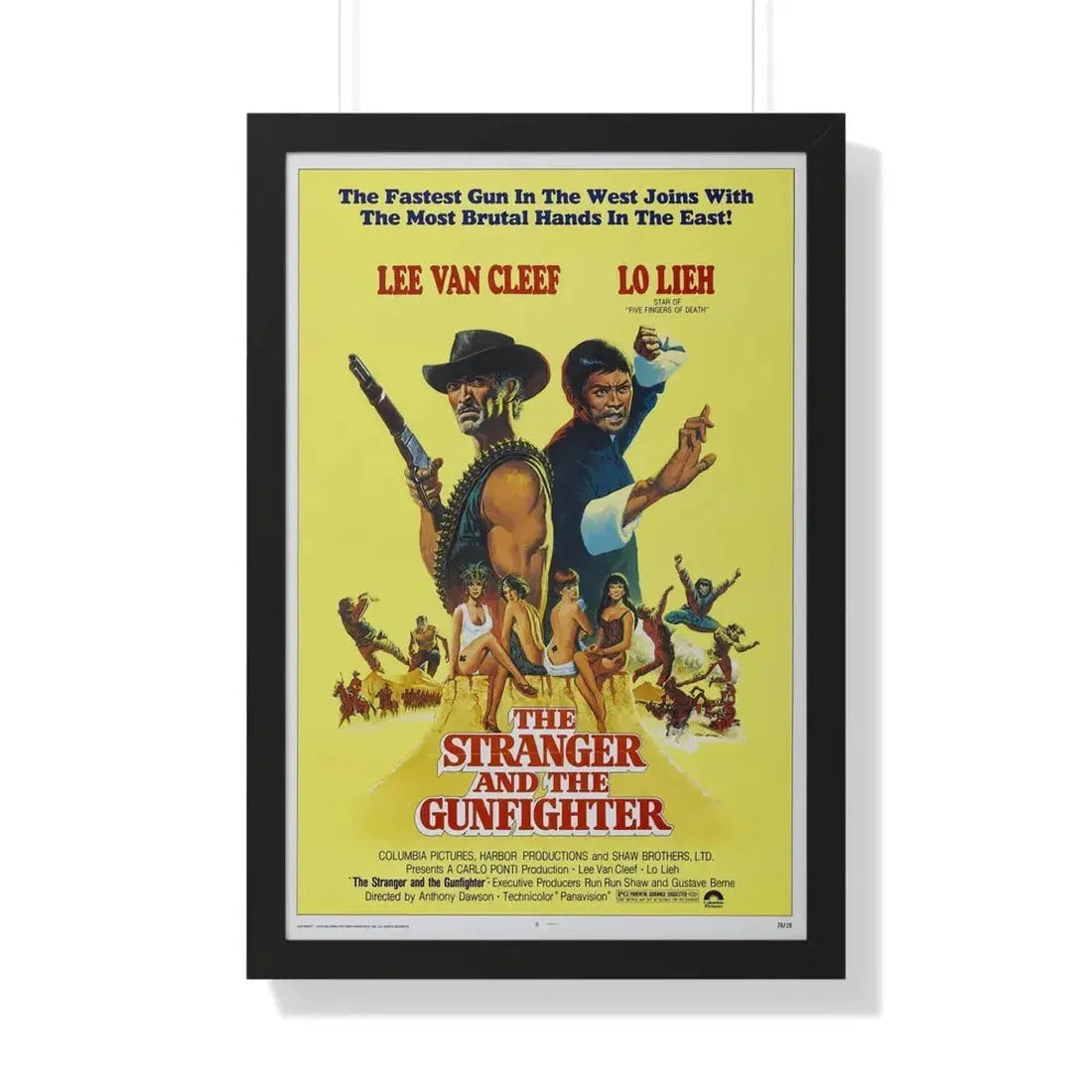 THE STRANGER AND THE GUNFIGHTER 1974 - Framed Movie Poster 20" x 30" Black - The Sticker Space