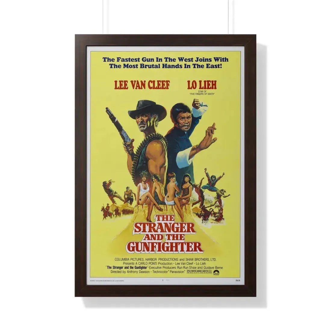 THE STRANGER AND THE GUNFIGHTER 1974 - Framed Movie Poster 20" x 30" Walnut - The Sticker Space